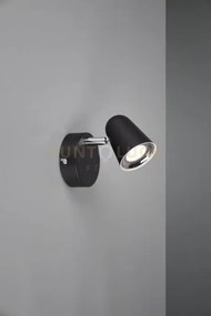 Toulouse spot singolo led 3,5w 400lm, 3000k nero satinato con bordo...
