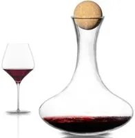 Decanter In Vetro Soffiato Per Vino Capacit 1,1 LT Con Tappo in Sughero Naturale