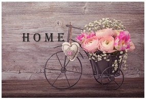 Carta da parati – Fiori in vaso vintage con scritta