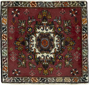 Shiraz Tappeto 60 x 60 Rosso (Iran) Annodato A Mano
