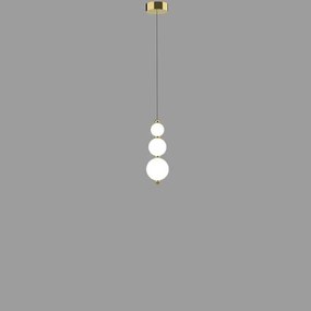 Lampadari E Sospensioni Contemporaneo Perla 3 Sfere Vetro Opaco Oro Led 9W