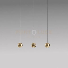 Guya s/3 - sospensione 3 luci a led lineare 3000k 1525lm 24w oro
