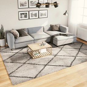 Tappeto Shaggy Pamplona Pelo Lungo Beige E Antracite 240x340 Cm /