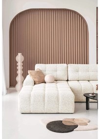 Divano angolare componibile color crema allungabile/con contenitore (con penisola a sinistra) Lulu – Miuform