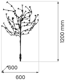 LED RGBW Lampada solare TREE LED/0,1W/1,2V 600 mAh IP44 marrone
