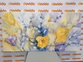 Stampa su tela – Tulipani gialli in acquerello