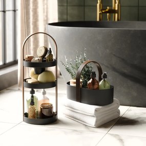 Organizzatore da bagno nero in plastica riciclata Bellwood - Umbra