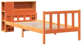 Letto libreria senza materasso marrone cera 90x190 cm legno