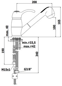 Paffoni flavia fa183 miscelatore lavello monoforo con doccetta estraibile 2 getti cromo