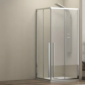 Kamalu - Box doccia 80x80 angolare doppio scorrevole vetro 8mm altezza 200h | KEL1000