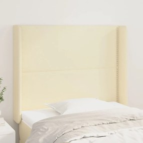Testiera Ad Orecchio Crema 83x16x118/128 Cm İn Similpelle /