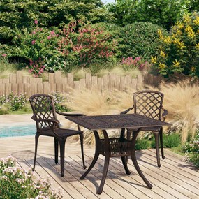 Set Da Bistrot 3 Pz İn Alluminio Pressofuso Bronzo /