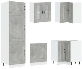 Armadio da cucina  &quot;&quot;kalmar&quot;&quot; con doppi lavabi grigio cemento legno ingegnerizzato