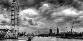 Stampa su tela – Londra unica e il fiume Tamigi in bianco e nero