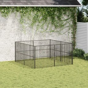 Box per cani 8 pannelli nero acciaio zincato