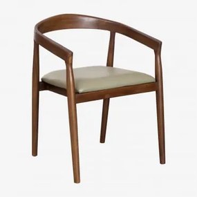 Confezione da 4 sedie da pranzo in pelle Visby Verde Bambù - Sklum