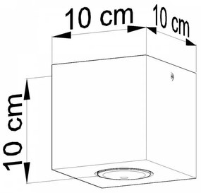 Plafoniera QUAD Cemento da soffitto Colore del corpo Cemento