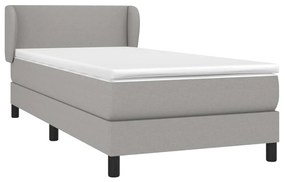 Giroletto a molle con materasso grigio chiaro 90x200 cm tessuto