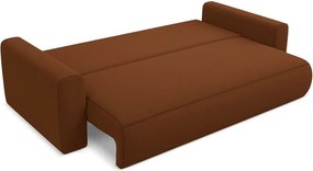 Divano color terracotta allungabile/con contenitore con rivestimento in velluto 238 cm Kapua – Makamii