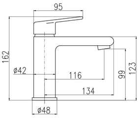 RAV Slezák CO128.0CMATZ - Miscelatore per lavabo COLORADO 16,2 cm nero/oro