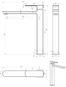 Sapho - Miscelatore per lavabo MIXONA 29,8 cm cromo lucido
