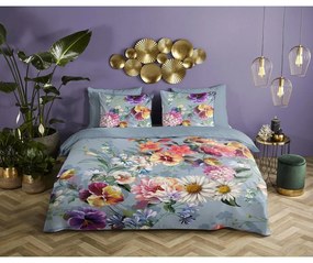 Biancheria da letto matrimoniale in cotone organico grigio Girasole, 200 x 220 cm Organic - Descanso