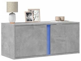 Mobile Tv A Parete Con Luci Led Grigio Cemento 80x31x35 Cm /