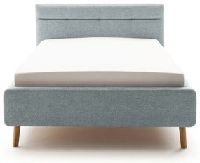 Letto matrimoniale imbottito blu polveroso con contenitore con rete inclusa 140x200 cm Lotte – Meise Möbel