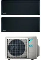 Climatizzatore Condizionatore Daikin Bluevolution Dual Split Inverter serie STYLISH TOTAL BLACKWOOD 9+9 con 2MXM40A R-32 Wi-Fi Integrato 9000+9000 Colore Nero Garanzia Italiana