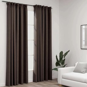 Tende Oscuranti Con Ganci Effetto Lino 2 Pz Talpa 140x245 Cm /