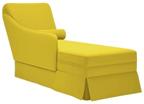 Sdraio Con Capezzale E Bracciolo Destro İn Velluto Giallo /