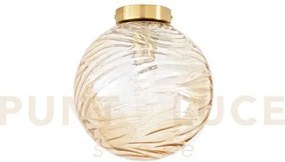 Plafoniera nereide champagne 1 luce attacco e27 25x25cm in vetro on...