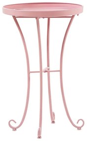 Tavolino in metallo rosa rotondo 40 cm CAVINIA Beliani