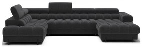 Divano angolare grigio scuro allungabile (con penisola a sinistra/a U) con rivestimento in bouclé Feraria – ELTAP