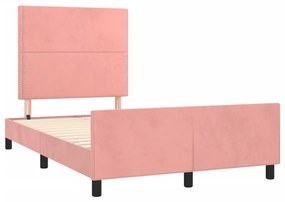 Giroletto con testiera rosa 120x190 cm in velluto