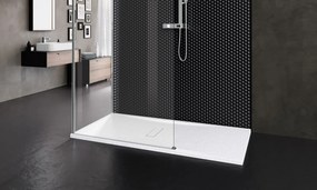 Novellini Custom Touch Piatto Doccia 100x80 effetto pietra antiscivolo in acrilico bianco morbido