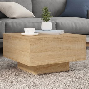 Tavolino Da Soggiorno Con Luci Led Rovere Sonoma 55x55x31 Cm /