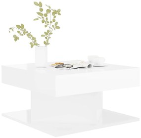 Tavolino da Salotto Bianco Lucido 57x57x30 cm Legno Multistrato