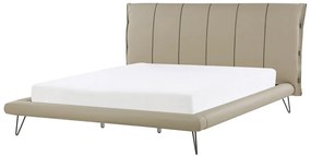 Letto a doghe in similpelle beige 180 x 200 cm BETIN Beliani