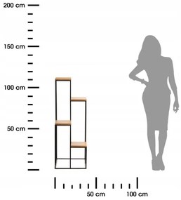 Portafiori 110x40 cm nero/marrone