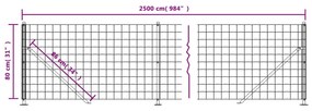 Recinzione Metallica con Flangia Verde 0,8x25 m