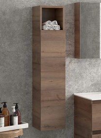Composizione bagno sospesa 100cm: mobile con lavabo, specchio contenitore e colonna  TOD-100F - KAMALU