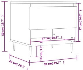 Tavolino da Salotto Rovere Marrone 50x46x50cm Legno Multistrato