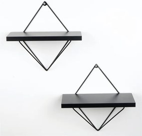 SET 2x Mensola da parete nera