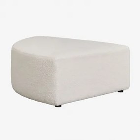 Pouf Triangolare Per Divano Componibile In Shearling Borjan Ciniglia Blanc - Sklum