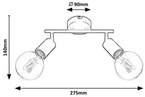 Rabalux 3987 - Faretto LAMAR 2xE27/40W/230V