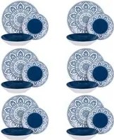 Servizio 18 piatti porcellana Ariel blu