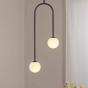 ALDEX Lampada a sospensione Nave, nero, metallo, vetro, a 2 luci
