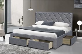 Letto Betina imbottito in grigio - 160x200 cm