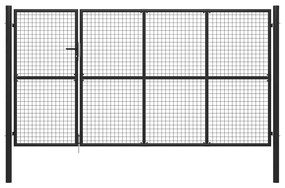 Cancello Di Recinzione İn Acciaio 350x150 Cm Antracite /